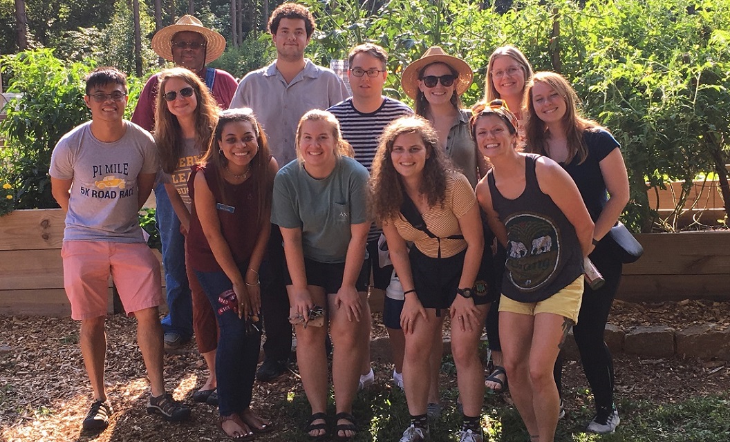 Interns at food forest
